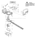 Page D Diagram and Parts List for GHT220LE Type 2 Poulan Hedge Trimmer