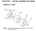 Page K Diagram and Parts List for HD12538E 1998 Poulan Lawn Tractor
