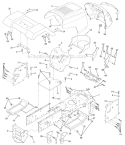 Chassis And Enclosures Diagram and Parts List for HD145H42F  Poulan Lawn Tractor