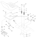 Seat Assembly Diagram and Parts List for HD145H42F  Poulan Lawn Tractor