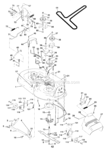 Mower_Deck Diagram and Parts List for HD145H42J  Poulan Lawn Tractor