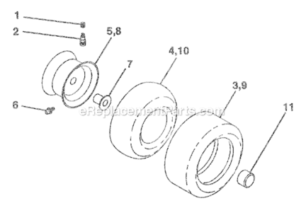 Wheels_And_Tires Diagram and Parts List for HD145H42J  Poulan Lawn Tractor