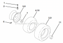Wheels And Tires Diagram and Parts List for HD1842  Poulan Lawn Tractor