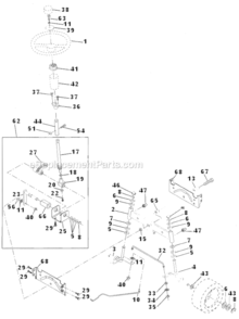 Steering_Assembly Diagram and Parts List for HD185H46  Poulan Lawn Tractor
