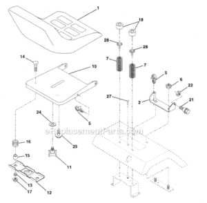 Seat_Assembly Diagram and Parts List for HD185H46  Poulan Lawn Tractor