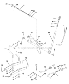 Lift Diagram and Parts List for HD185H46  Poulan Lawn Tractor