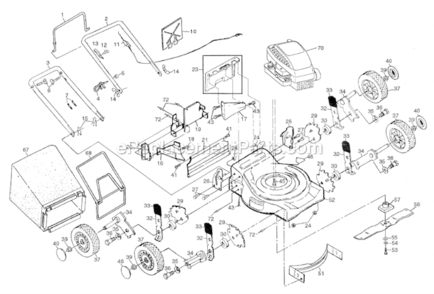 Part Location Diagram of 156445X479 Poulan Back Plate