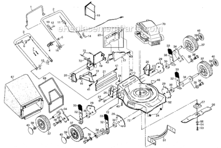 Page A Diagram and Parts List for HD4QN20RF  Poulan Lawn Mower