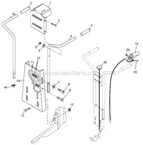 Handle_Assembly Diagram and Parts List for HDF800X  Poulan Tiller