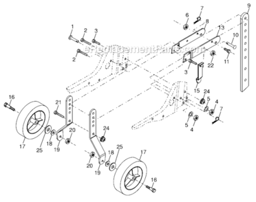 Wheel_And_Depth_Stake_Assembly Diagram and Parts List for HDF800X  Poulan Tiller