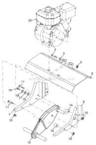 Transmission Diagram and Parts List for HDF800X  Poulan Tiller