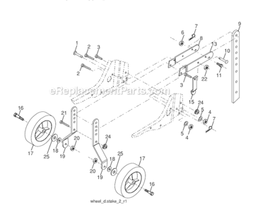 Wheel_And_Depth_Stake_Assembly Diagram and Parts List for HDF800 96082000900 Poulan Tiller