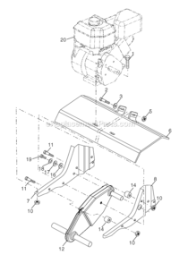 Transmission Diagram and Parts List for HDF800 96082000900 Poulan Tiller