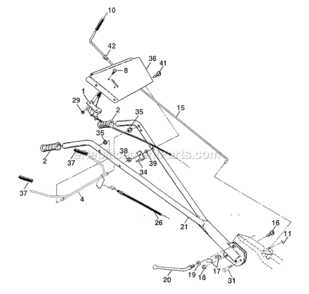 Part Location Diagram of 145821 Husqvarna Bracket, Clutch Cable