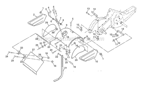 Tine_Shield Diagram and Parts List for HDR500K  Poulan Tiller