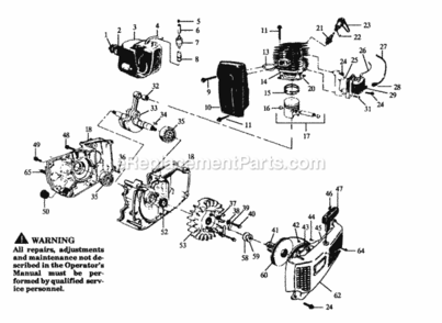 Page D Diagram and Parts List for KS412  Poulan Chainsaw