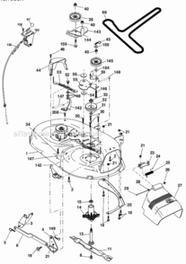 Mower_Deck Diagram and Parts List for PB155G42 960120130 Poulan Lawn Tractor