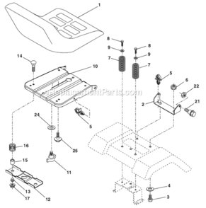 Decals Diagram and Parts List for PB155G42 960120130 Poulan Lawn Tractor