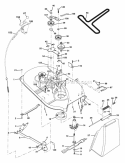 Mower Deck Diagram and Parts List for PB1638LT 2006-10 - 96012004401 Poulan Lawn Tractor