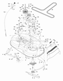 Mower Deck Diagram and Parts List for PB1638LT 2006-10 - 96012004401 Poulan Lawn Tractor