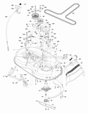 Mower Deck Diagram and Parts List for PB1638LT 2006-10 - 96012004401 Poulan Lawn Tractor