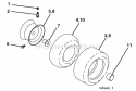 Wheels  Tires Diagram and Parts List for PB1638LT 2006-10 - 96012004401 Poulan Lawn Tractor
