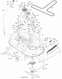 Mower Deck Diagram and Parts List for PB1638LT 2006-10 - 96012004401 Poulan Lawn Tractor