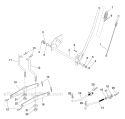 Mower Lift Diagram and Parts List for PB1842LT  Poulan Lawn Tractor