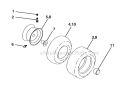 Wheels  Tires Diagram and Parts List for PB1842LT 96012004500 Poulan Lawn Tractor