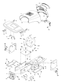 Chassis Diagram and Parts List for PB1842LT 96012004500 Poulan Lawn Tractor