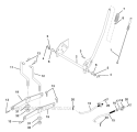 Mower Lift Diagram and Parts List for PB185H42LT  Poulan Lawn Tractor
