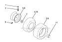 Wheels And Tires Diagram and Parts List for PB185H42LT  Poulan Lawn Tractor