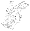 Drive Diagram and Parts List for PB19542LT 2008-04 - 96042003402 Poulan Lawn Tractor