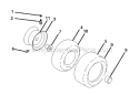 Wheels_Tires Diagram and Parts List for PB19546LT 96042003505 Poulan Lawn Tractor