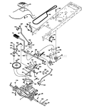 Drive Diagram and Parts List for PB19546LT 96042003505 Poulan Lawn Tractor