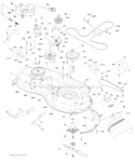 Mower Deck  Cutting Deck Diagram and Parts List for PB19546LT 96048001700 Poulan Lawn Tractor
