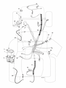 Electrical Diagram and Parts List for PB195H42LT 96042003600 Poulan Lawn Tractor