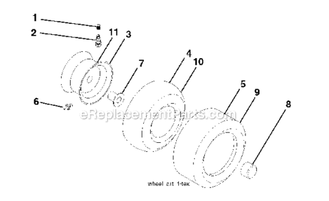 Wheels_Tires Diagram and Parts List for PB195H42LT 96042012302 Poulan Lawn Tractor