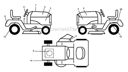Part Location Diagram of 429555 Poulan Decal Eng. H.P.