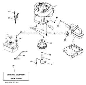 Part Location Diagram of 405471 Poulan Pulley Engine