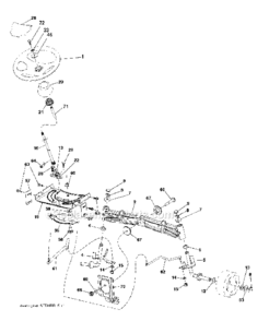 Steering Diagram and Parts List for PB195H42LT 96042012302 Poulan Lawn Tractor