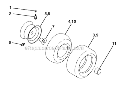 Wheels_And_Tires Diagram and Parts List for PB19H42LT  Poulan Lawn Tractor