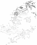 Chassis Diagram and Parts List for PB20H42LT 2008-04 Poulan Lawn Tractor