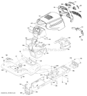 Chassis Diagram and Parts List for PB20H46YT 2006-12 Poulan Lawn Tractor