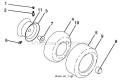 Wheels_And_Tires Diagram and Parts List for PB20H46YT 2006-12 Poulan Lawn Tractor