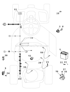 Part Location Diagram of 532437228 Poulan Harness, Ign, Electstart, Lrv