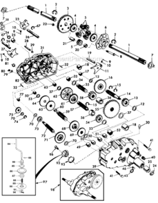 Transaxle Diagram and Parts List for PBGT2254 96022000201 Poulan Lawn Tractor