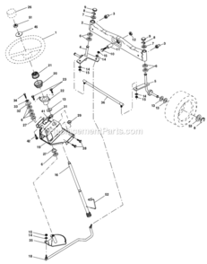 Part Location Diagram of 532191049 Husqvarna Steering Assembly