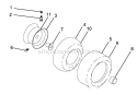 Wheels And Tires Diagram and Parts List for PBGT22H54 2006-03 Poulan Lawn Tractor