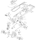Drive Diagram and Parts List for PBGT22H54 2006-03 Poulan Lawn Tractor